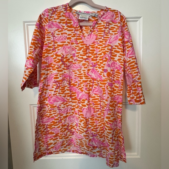 Gretchen Scott Girls Flamingo Tunic Dress 
Size 6/8 - Picture 1 of 7